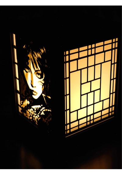 Serie Lumina Shoji Masa Ve Gece Lambası - Modern Portre Klasik Zen Kafes Japon Feneri Sıcak Led Ambiyans Işığı Siyah