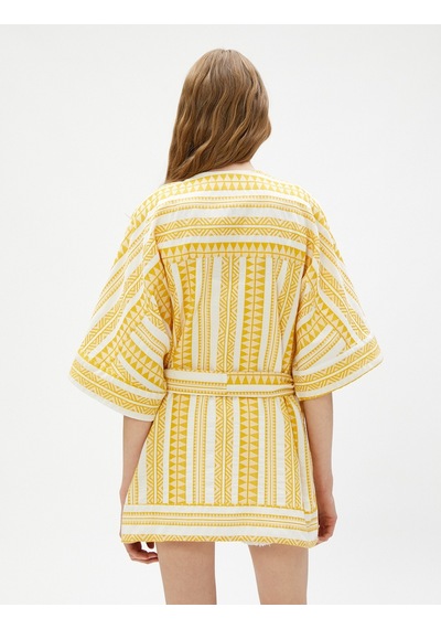 Koton Etnik Desenli Kimono Kuşaklı Kısa Kollu Hardal Desenli 3sak50010cw 3SAK50010CW1D9 Hardal Koton Etnik Desenli Kimono Kuşaklı Kısa Kollu Hardal Desenli 3sak50010cw 3SAK50010CW1D9 Hardal