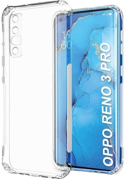 Oppo Reno 3 Pro Uyumlu Şeffaf Silikon Kılıf - Kamera Korumalı Esnek Tam Koruma Kapak