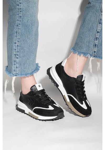 Bestello Bağcıklı Termo Taban Sneaker 101-24614-08 Kadın Ayakkabı Siyah