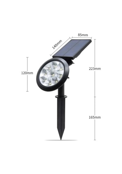 18w Led Solar Kazıklı Çim Armatür Cata Güneş Enerjili Led Işık Çim Lambası Bahçe Ağaç Çalı Duvar Aydınlatma Amber