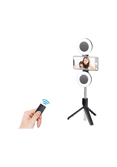 Led Işıklı Fonksiyonel Selfie Çubuğu Tripod + Monopod + Işık