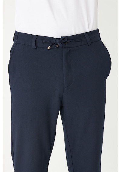 Lacivert Beli Bağcıklı Modern Kesim Jogger Erkek Pantolon Laci