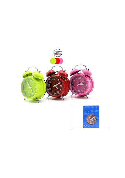 Twin Bell Metal Masa Çalar Saat 10 Cm Sarı