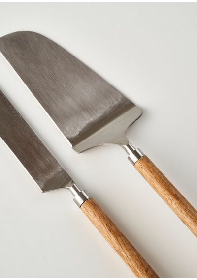 Bella Maison Wooden Kek Servis Seti Naturel Naturel