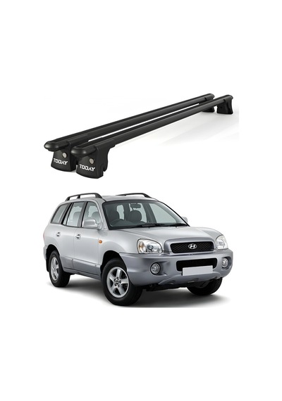 Trio-ı Hyundai Santa Fe 2000-2005 Uyumlu Siyah Kilitli Ara Atkı 120cm Port Bagaj Tavan Barı