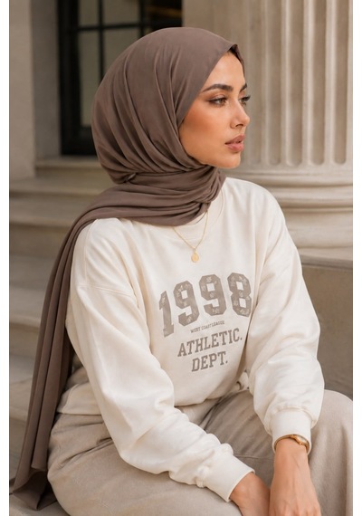 Aişe Tesettür Vizon Çıtçıtlı Şal - Bone Şal - Hazır Eşarp Şal