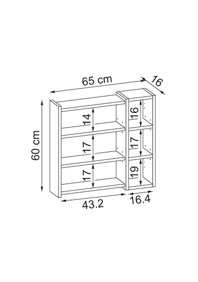 Banyo Dolabı Kulpsuz Tek Kapaklı Atlantik Çam Mdf 65 Cm Aynalı Atlantik Çam