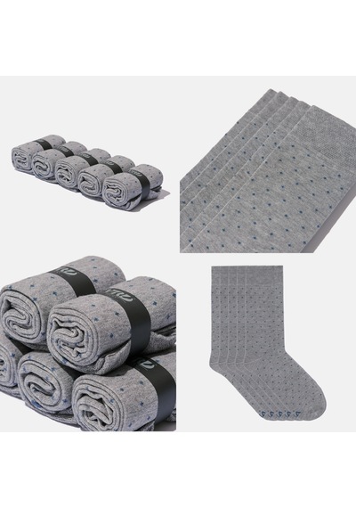 Dikişsiz Bambu Çorap Nokta Desenli Açık Gri Renk Bambu Erkek Çorap Kutulu 5 Çift Premium Uzun Çorap Soket Çorap Bambu Mix