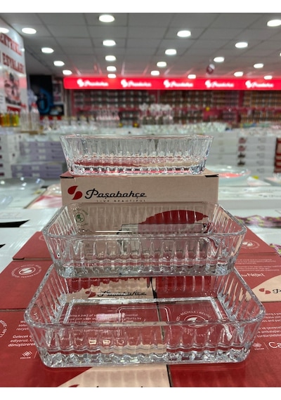 Paşabahçe Frezya 530323 Servis Tabağı 3 Lü şeffaf