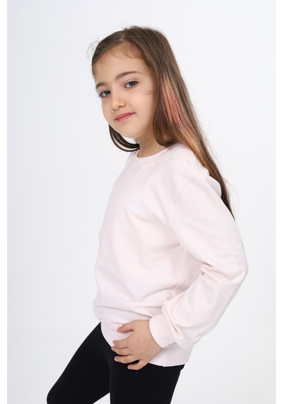 Toontoy Kız Çocuk Göğüsü Tn Baskılı Sweatshirt Pudra