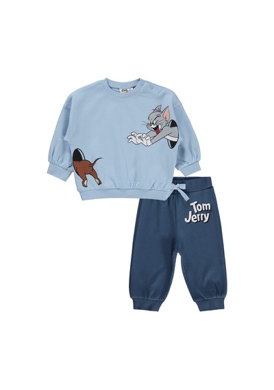 Civil Baby Tom And Jerry Baskılı 3-18 Ay Takım - Mavi