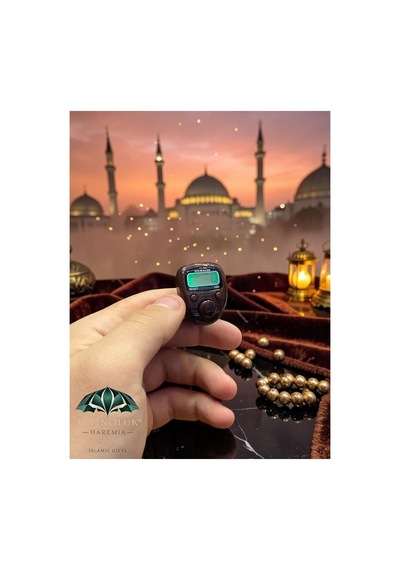 Ahşap Desenli Mini Led Li Zikirmatik Dijital Tesbih Sayacı Kahverengi Çok Renkli