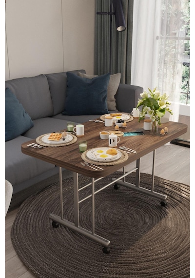 Avenza Living 70 110 Tekerlekli Orta Sehpa Antrasit - Ceviz