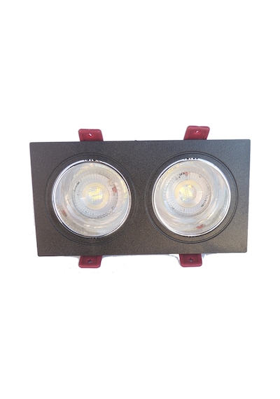 Siyah Krom Çiftli Sıva Altı Spot Cob Led Armatür GU10 5W Gün IşIş