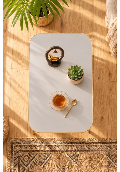 Odera Gold Beyaz Orta Sehpa 90x50 Cm Gold Metal Ayaklı Dikdörtgen Modern Klasik Salon Sehpası Diğer Odera Gold Beyaz Orta Sehpa 90x50 Cm Gold Metal Ayaklı Dikdörtgen Modern Klasik Salon Sehpası Diğer