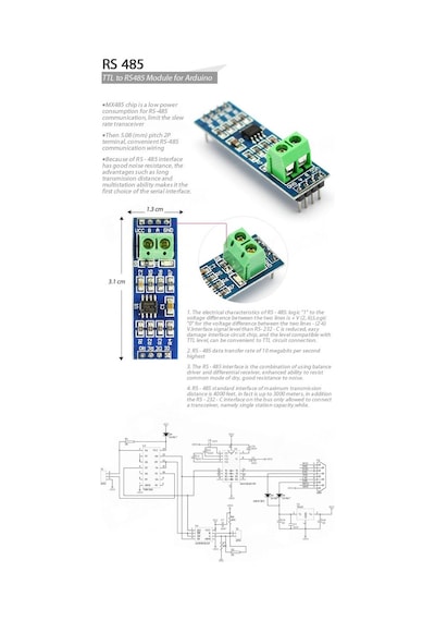 Gözelerelektronik-Max485 Ttl-Rs485 Seri Haberleşme Dönüştürücü Modülü