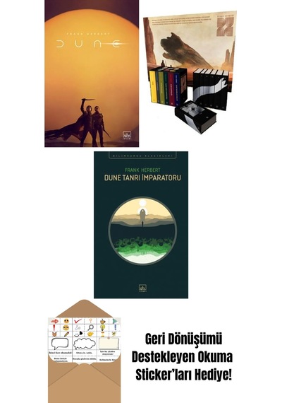 Dune Film Kapağı + Dune Serisi Kutu Set 6 Kitap Ciltli + Dune Tanrı İmparatoru