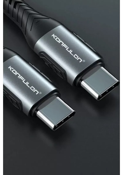 Konfulon Dc43 Type-c To Type-c 1m Örgü 60w Hızlı Şarj Kablo - Yeşil Standart