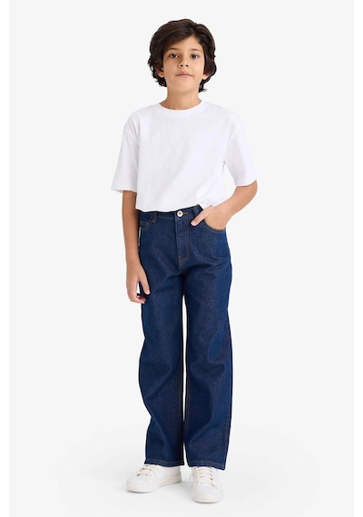 Defacto Erkek Çocuk Wide Leg Düz Paça Jean Pantolon F9384a826smnm34 Mavi-nm34