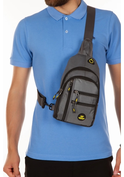 Newish Polo Body Bag Usb Çıkış Çapraz Göğüs Ve Sırt Çantası-gri Gri