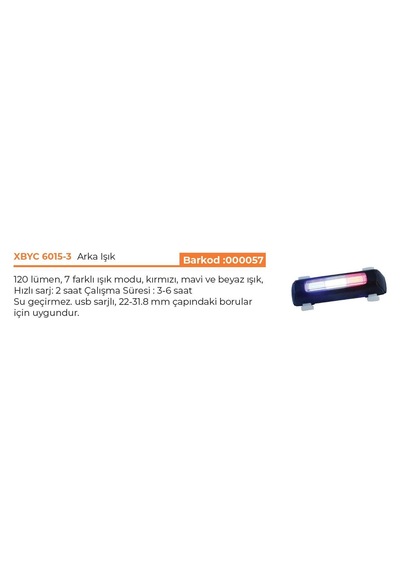 COMET XBYC 6015-3 BİSİKLET 3 RENK POLİS ÇAKARI USB ŞARJLI