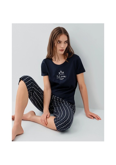 Moda Dua Pierre Cardin 9207-s Kadın Kapri İkili Takım lacivert