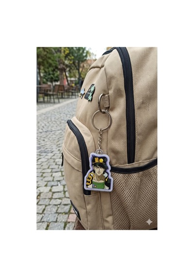 Owl Bag Jojo - Jotaro Kujo Desenli Acrylic Anahtarlık Çanta Süsü Çok Renkli