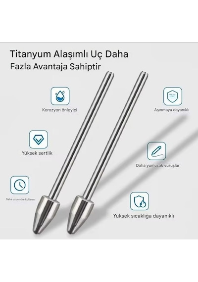 Samsung Uyumlu S Pen Uç Galaxy Tab S Serisi İle Uyumlu Lite,fe,ultra S6,s7,s8,s9,s10,s11 2 Adet Metal 1