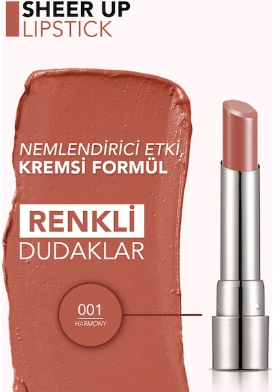 Flormar Nemlendirici Parlak Ruj (Nude) - Sheer Up Sls. - 001 Harmony - 8682536011990