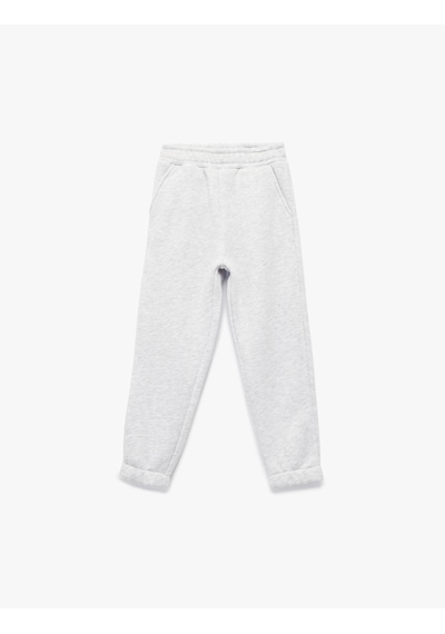 Koton Şardonlu Beli Lastikli Baskılı Basic Jogger Eşofman Altı Gri 6wkg40044ak Gri
