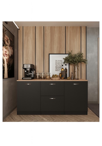 Gün Mutfak 2 Kapaklı-2 Çekmeceli Alt Modül - 150 Cm - Çok Amaçlı Dolap - Tezgah Dahil Antrasit Gün Mutfak 2 Kapaklı-2 Çekmeceli Alt Modül - 150 Cm - Çok Amaçlı Dolap - Tezgah Dahil Antrasit