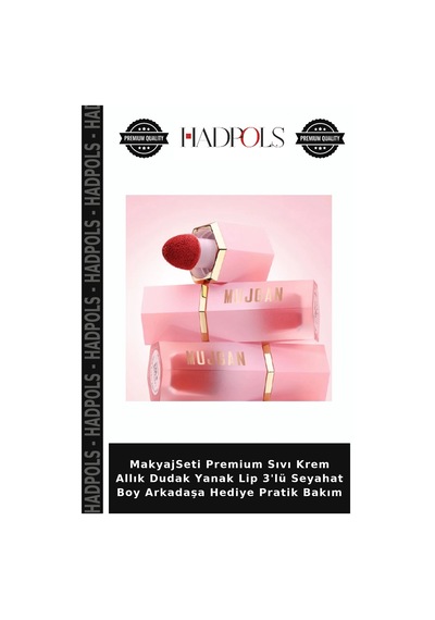 Makyajseti Premium Sıvı Krem Allık Dudak Yanak Lip 3'lü Seyahat Boy Arkadaşa Hediye Pratik Bakım Diğer