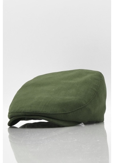 Külah Erkek Düz Pamuklu Yeşil Flat Cap Kasket-Yeşil-Standart