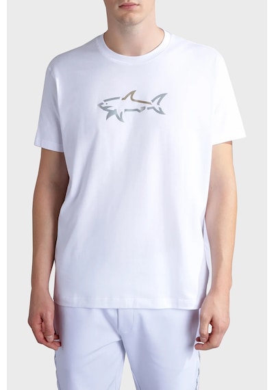 Paul & Shark Erkek T Shirt 24411085 010 Beyaz Beyaz
