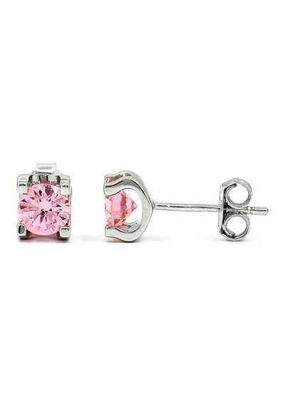 Cici Pembe Aleksandrit İthal Gümüş Küpe-758 Silver