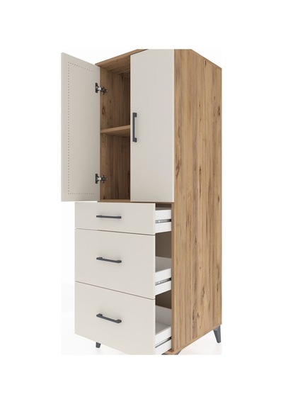 Kronos Dolap 2 Raflı 3 Çekmeceli 2 Kapaklı 60x59x182 Çam-aytaşı Atlas Çam
