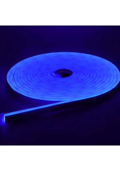 Neon Led Şerit 5metre Mavi Led Zincir Bandı Hortum Esnek Dekoratif Aydınlatma Işık 12v 10w 1. Gen.