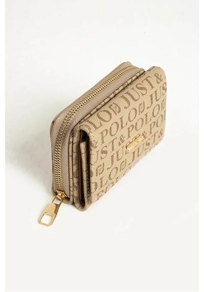 Just Polo Kadın Bol Kartlık Ve Kağıt Para Bölmeli Bölmeli Fermuarlı & Kapaklı Cüzdan Shopper Vizon