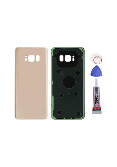 Samsung S8 Plus Gold Uyumlu Arka Kapak Batarya Kapağı Pil Kapağı Yapışkan Ve Sökme Aparatıyla Beraber Full Set Gold