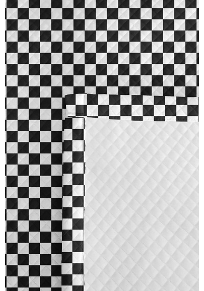Siyah Geometrik Genç Odası Tek Kişilik Pike Takımı - Modern Ekose 160x220 Cm Kapitone Yatak Örtüsü Dokulu Dere Baharı