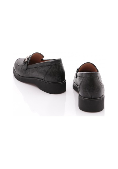 Dgn 3001-2 Kadin Aksesuarli Loafer Ayakkabi Siyah Floater