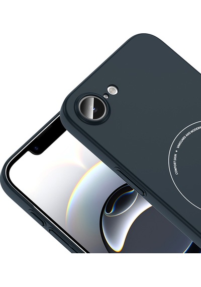 Maks Technology iPhone Uyumlu 16e Kılıf M-safe Şarj Özellikli Kamera Korumalı Mkst Elio Sert Pc Kapak - Lacivert
