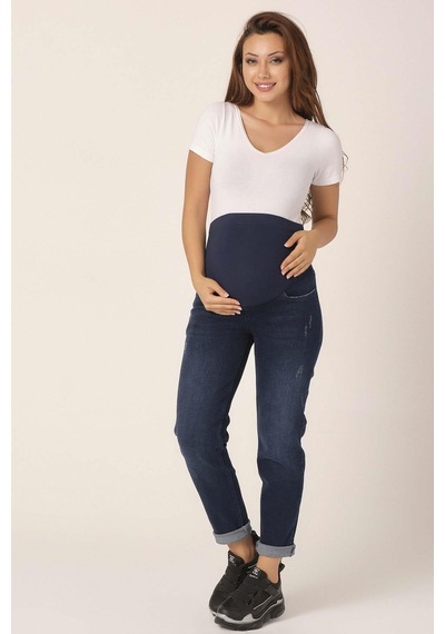 Busa Hamile Regular Fit Kot Pantolon Lacivert-lacivert