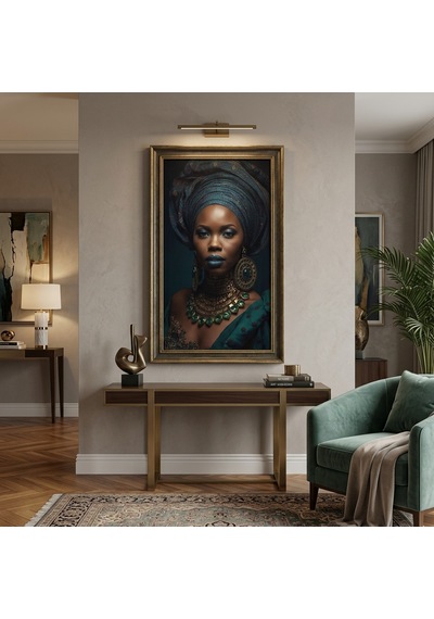 Afro Kraliçe Serisi 07 Majestic Gele & Afrofütürizm Portresi Canlı Renkler Ve Regal Duruş