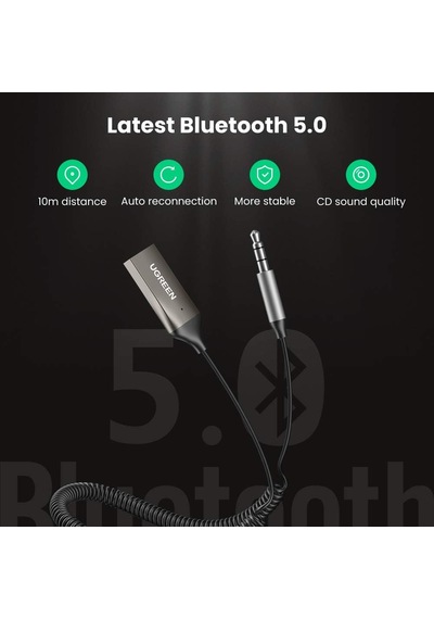 Mikrofonlu 3.5 Mm Aux Bluetooth 5.3 Alıcı Adaptör Araç Kiti