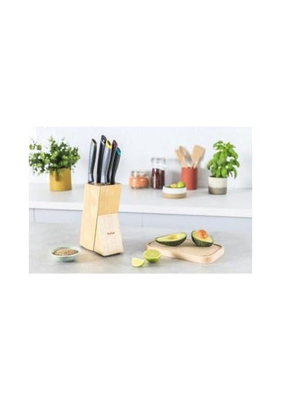 Tefal Fresh Kitchen Ahşap Bloklu 5 Parça Bıçak Seti
