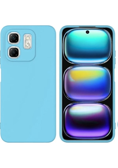 Infinix Hot 50i Uyumlu Silikon Kılıf - Kamera Korumalı Esnek Pastel Renk Kapak - Mavi Mavi