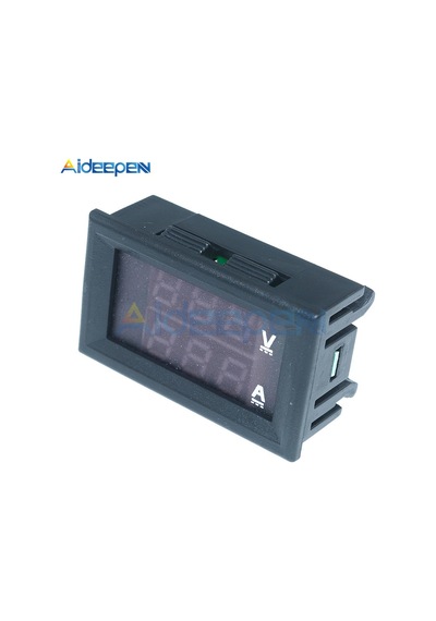 Kırmızı Mavi 10a-0.28 "mini Dijital Voltmetre Ampermetre Dc 100v 10a 50a 100a Panel Amp Volt Gerilim Akım Ölçer Test Cihazı Çift Led Ekran 3 Bit