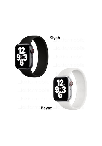 Apple Uyumlu  Watch Silikon Kordon Solo Loop Kayış Tek Parça - 10 Renk